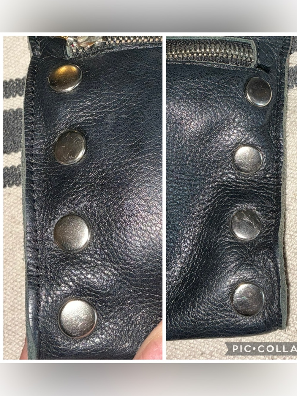 Hammitt Leather Tony Small Crossbody Shoulder Bag Black Silver Retail $325 - Picture 8 of 13